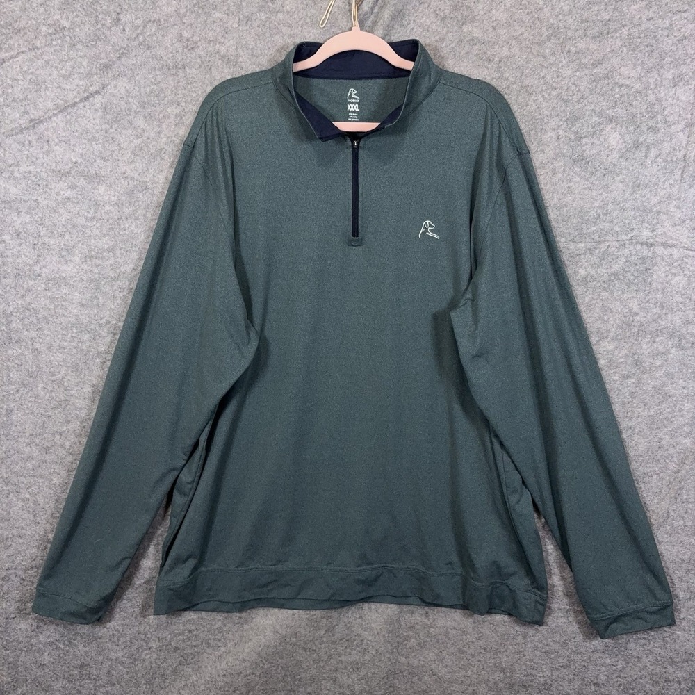 Rhoback 1/4 Zip Pullover Shirt Mens XXXL 3XL Green Stretch Golf Performance - Picture 2 of 7